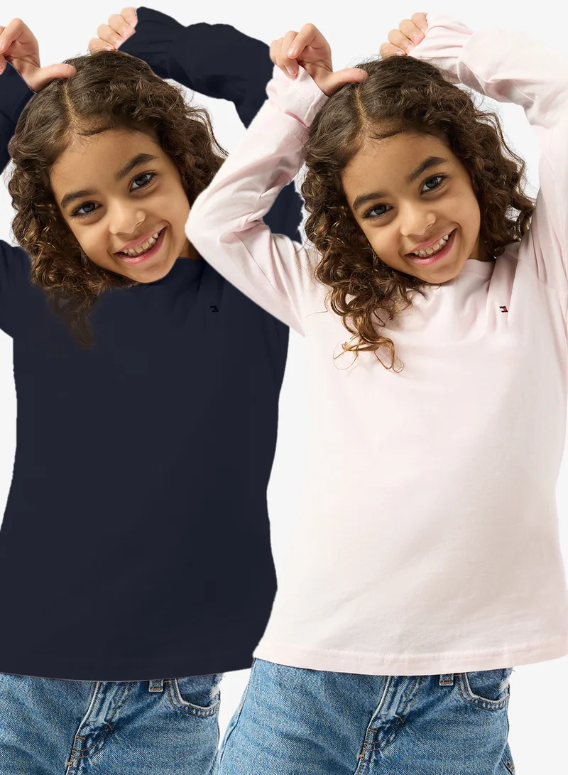 تومي هيلفيغر طقم قطعتين تي شيرت برقبة دائرية بشعار للأطفال